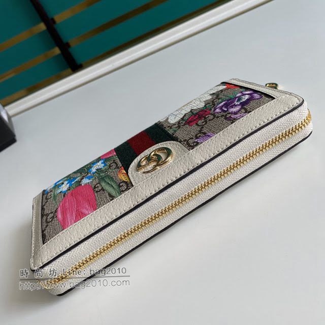 Gucci原厂皮包包 古驰女拉链款织带GG花胶长钱包 Gucci长夹 523154  gdj1520